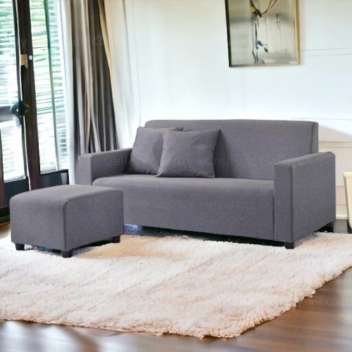 Noad 3-Seater Water Repellent Fabric Sofa with Stool - Ecozy Furniture ...