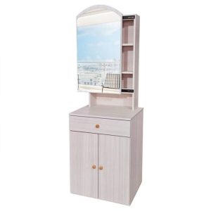 A dressing table come with 2-side sliding mirror, hidden storage, and storage drawer