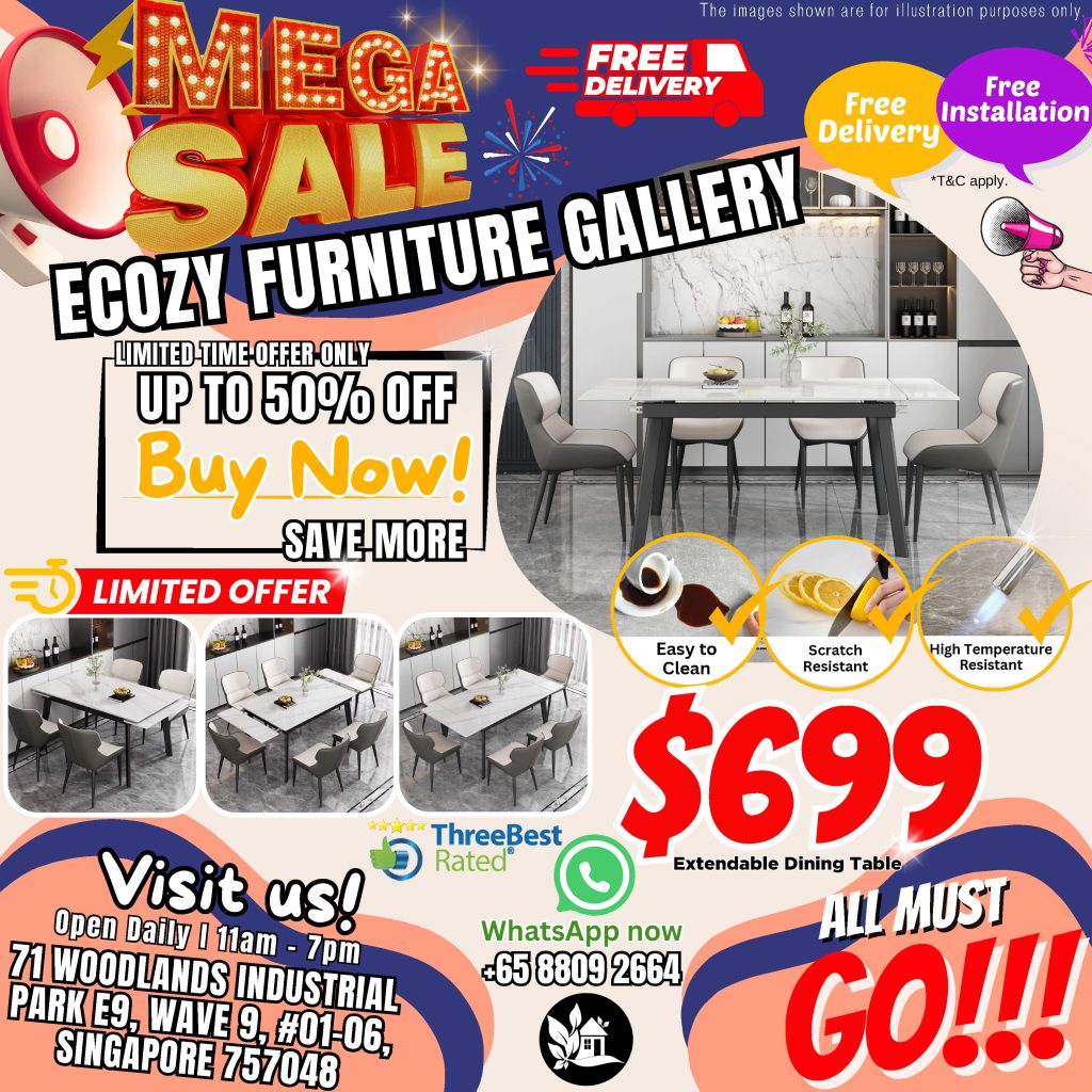 Mega furniture sale at woodlands furniture stores which up to 50% offering