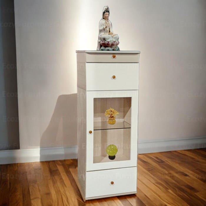 Modern design altar cabinet in dual tone color combination to show the elegant and sleek style